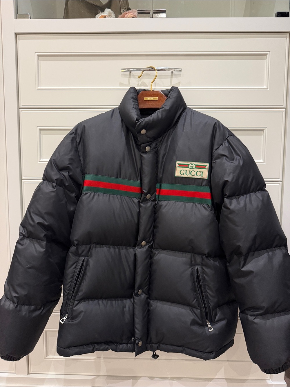 Authentic Gucci Black Down Jacket - Men's Puffer Coat size 44